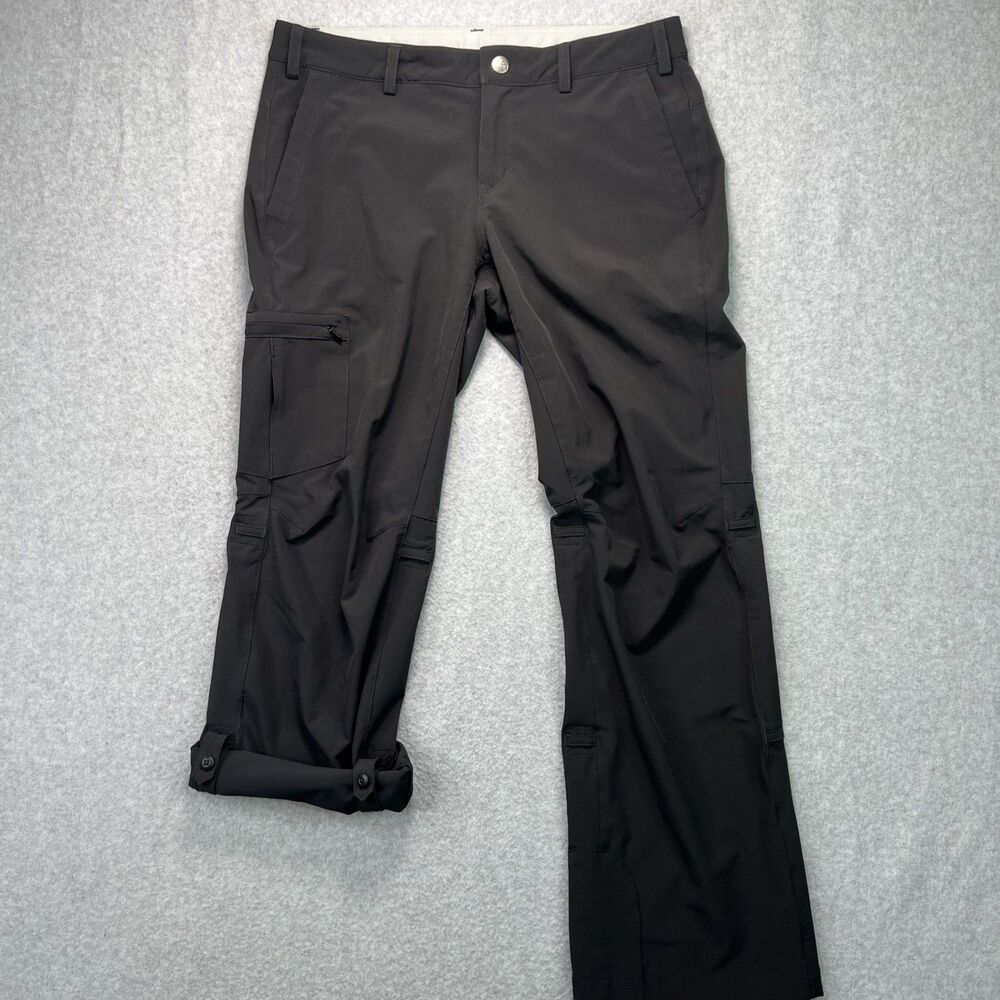REI Women's Convertible Hiking Pants 8 Petite Black Roll Up Leg Stretch Outdoor